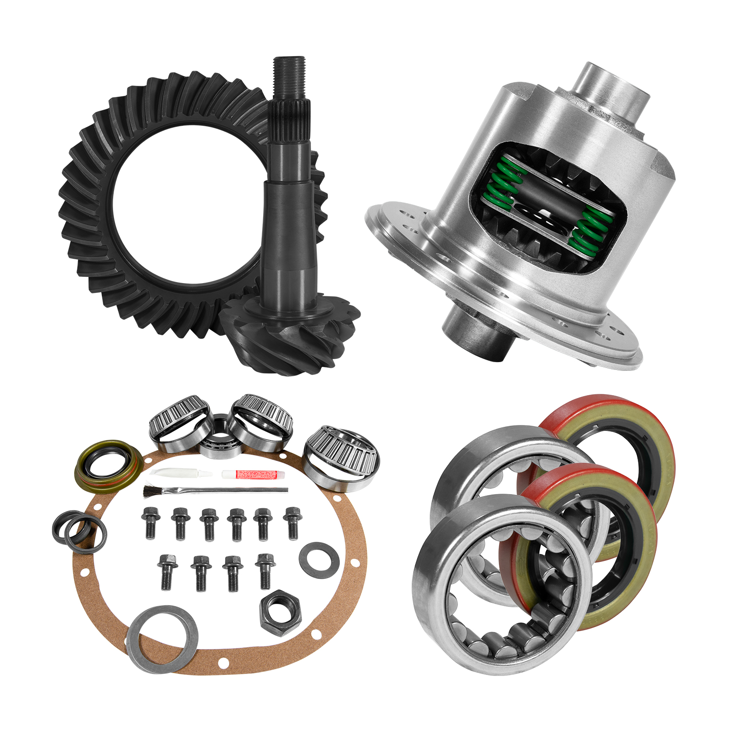 8.25" CHY 3.07 Rear Ring & Pinion, Install Kit, Posi, 1.618" ID Axle Bearings 