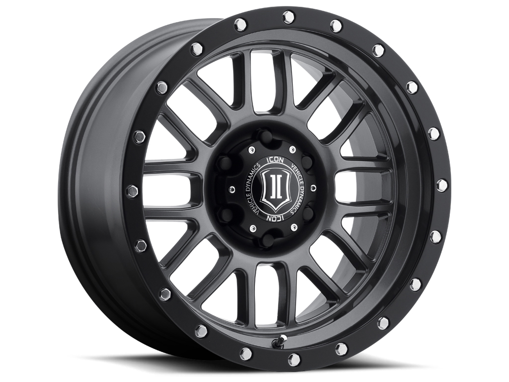 ICON Alloys Alpha, Gun Metal, 17 x 8.5 / 6 x 5.5, 0mm Offset, 4.75" BS