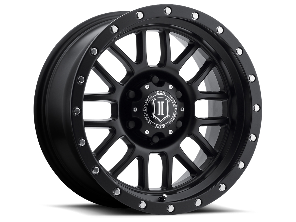 ICON Alloys Alpha, Satin Black, 17 x 8.5 / 6 x 5.5, 0mm Offset, 4.75" BS