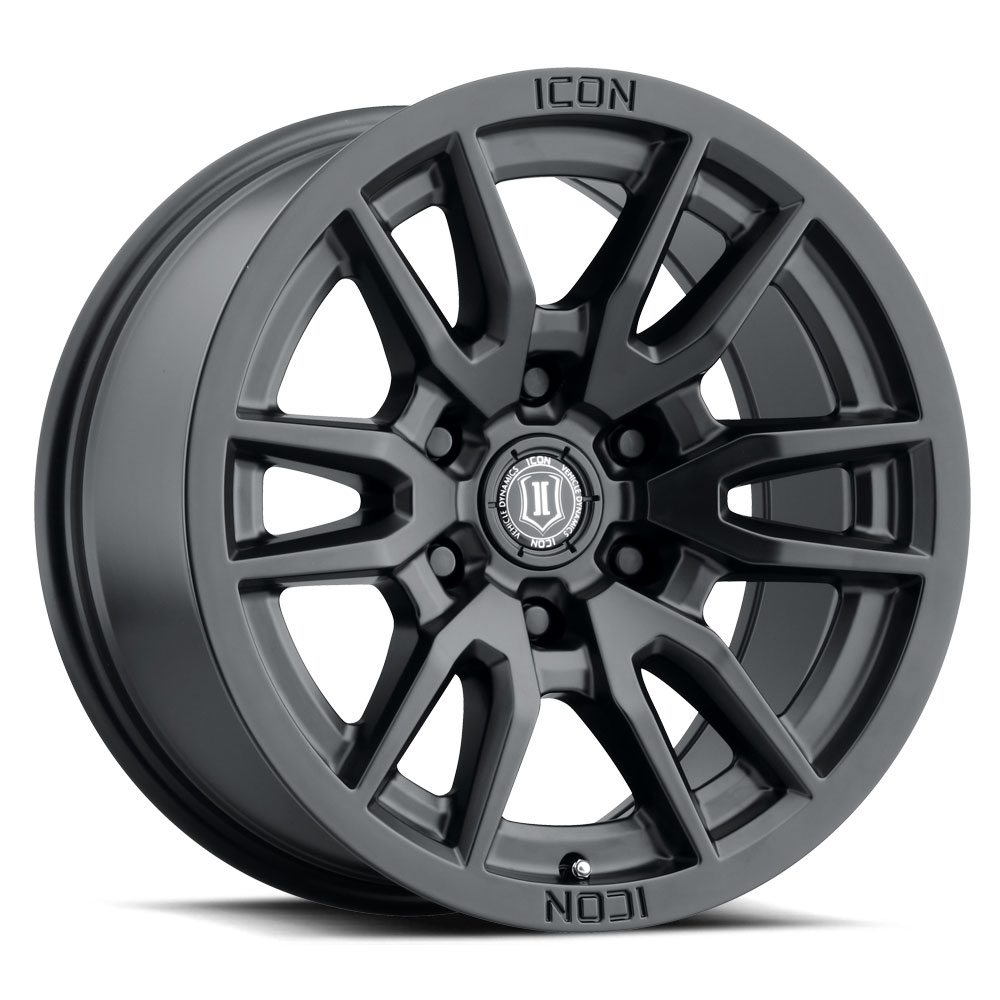 ICON Alloys Vector 6, Satin Black, 17 x 8.5 / 6 x 5.5, 0mm Offset, 4.75" BS