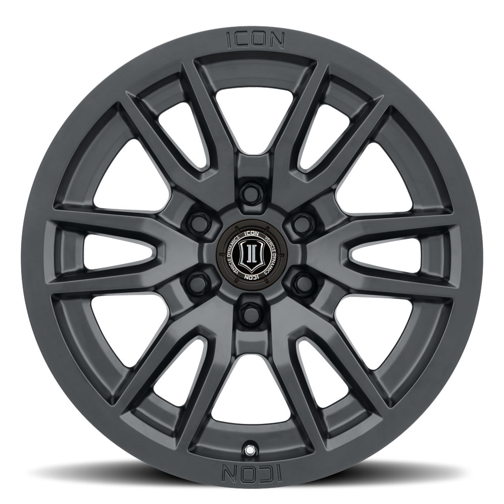 ICON Alloys Vector 6, Satin Black, 17 x 8.5 / 6 x 5.5, 0mm Offset, 4.75" BS