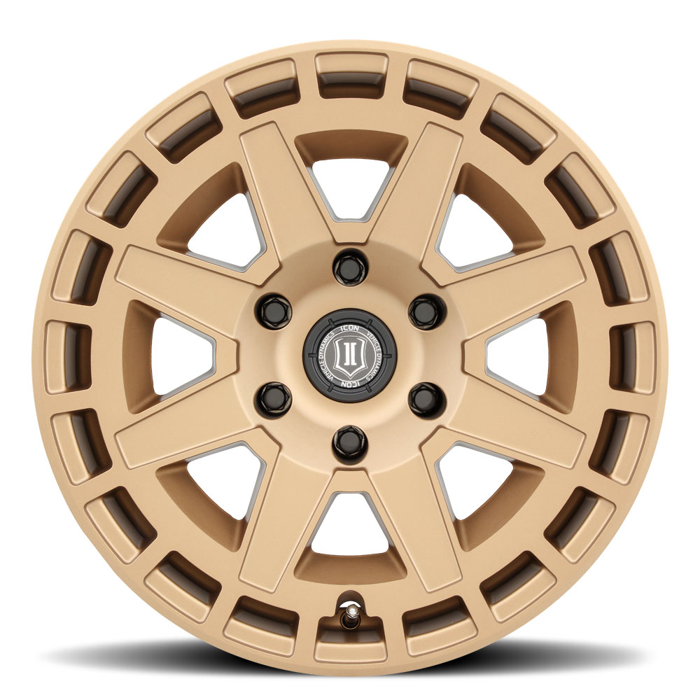 ICON Alloys Compass, Satin Brass, 17 x 8.5 / 6 x 5.5, 0mm Offset, 4.75" BS