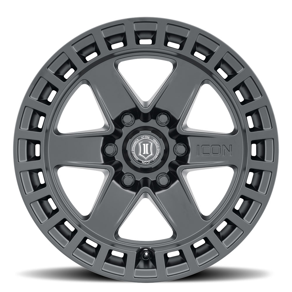 ICON Alloys Raider, Satin Black, 17 x 8.5 / 6 x 5.5, 0mm Offset, 4.75" BS