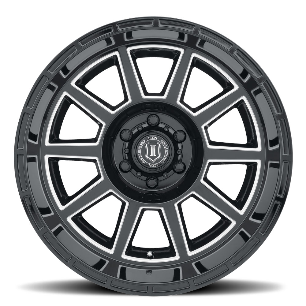 ICON Alloys Recoil, Gloss Black w/Milled Windows, 20x10/6x5.5, -24mm OS, 4.5" BS