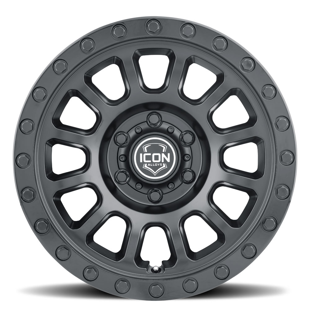 ICON Alloys Hulse, Double Black, 17 x 8.5 / 6 x 5.5, 0mm Offset, 4.75" BS