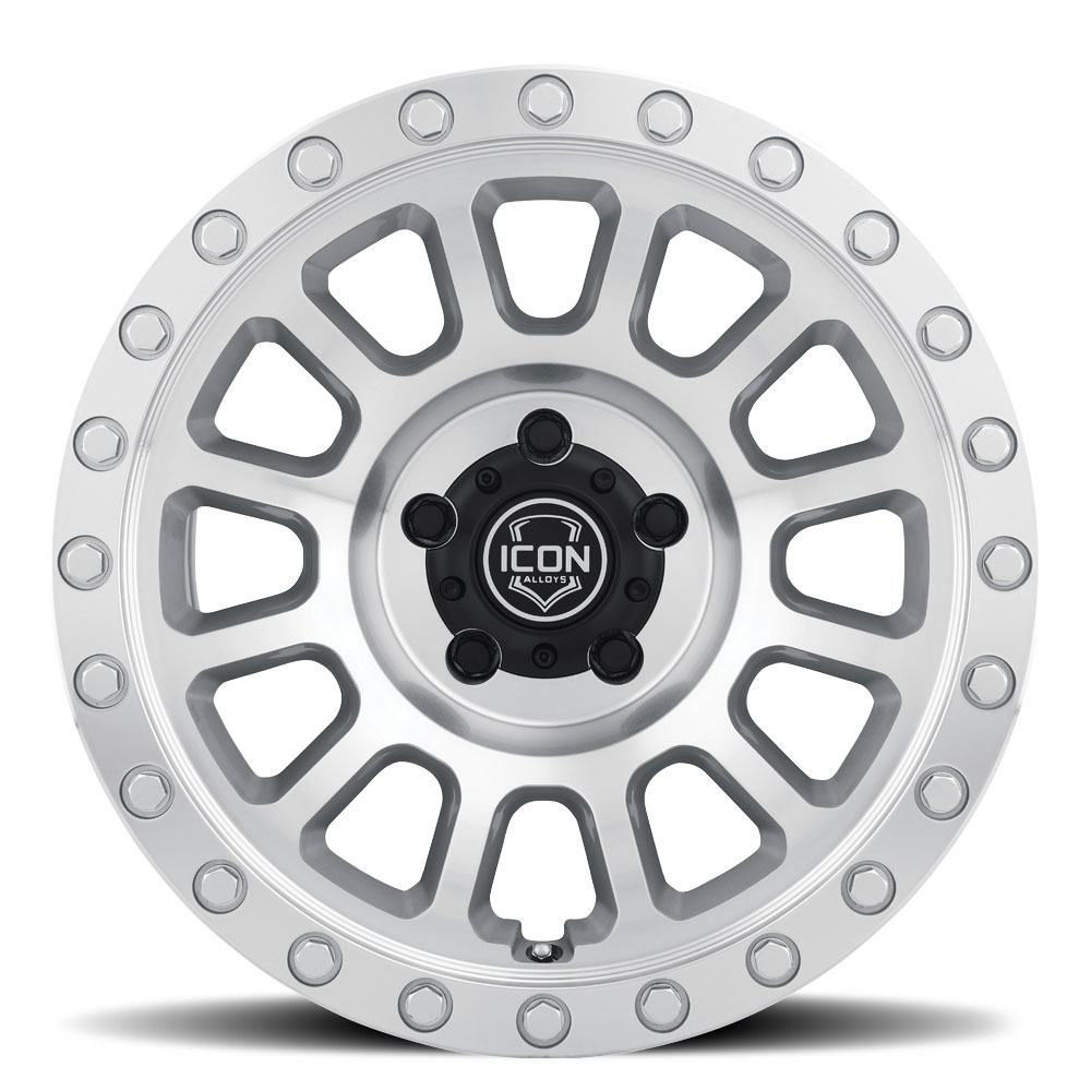 ICON Alloys Hulse, Silver Machined, 17 x 8.5 / 6 x 5.5, 0mm Offset, 4.75" BS