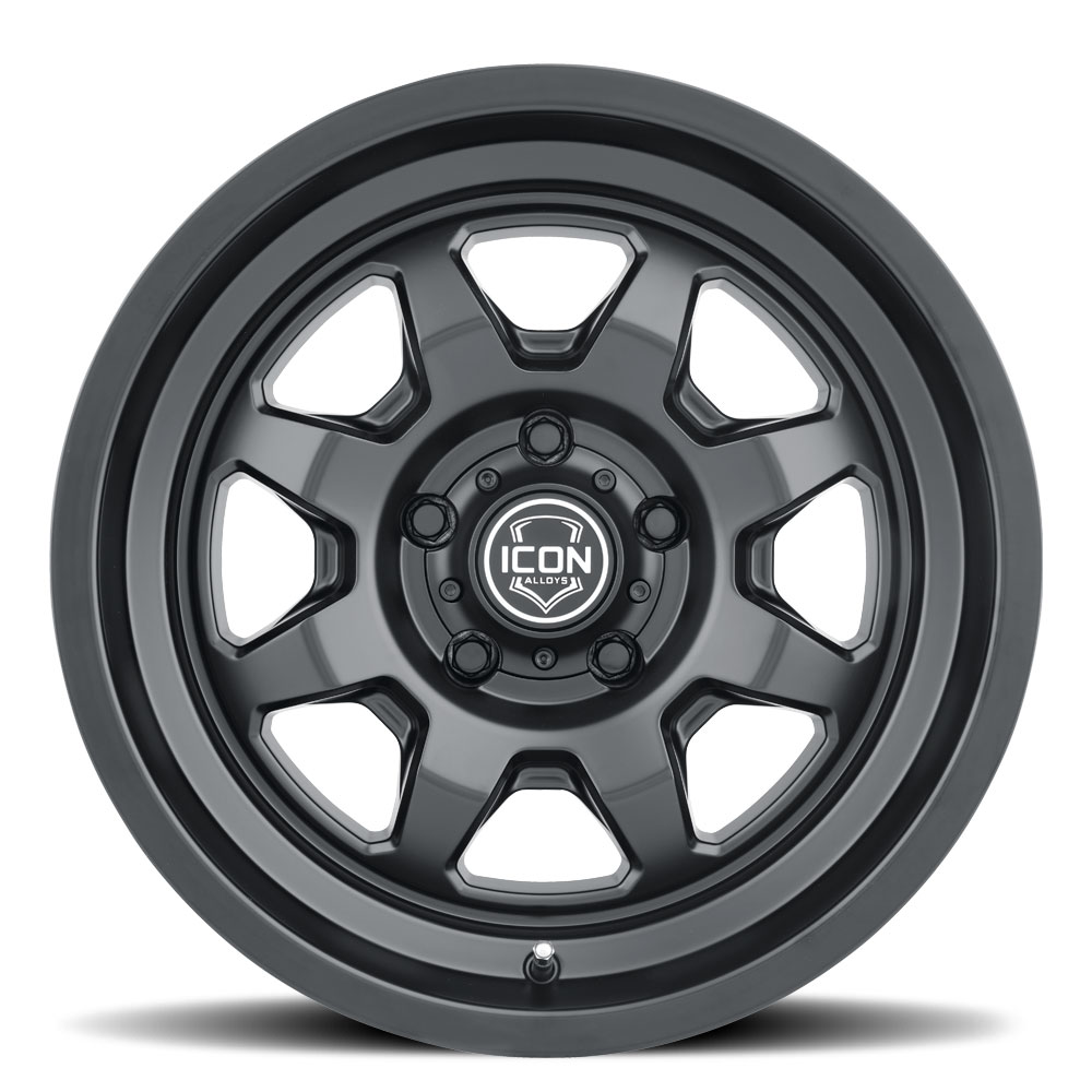 ICON Alloys Nuevo, Satin Black, 17 x 8.5 / 6 x 5.5, 0mm Offset, 4.75" BS