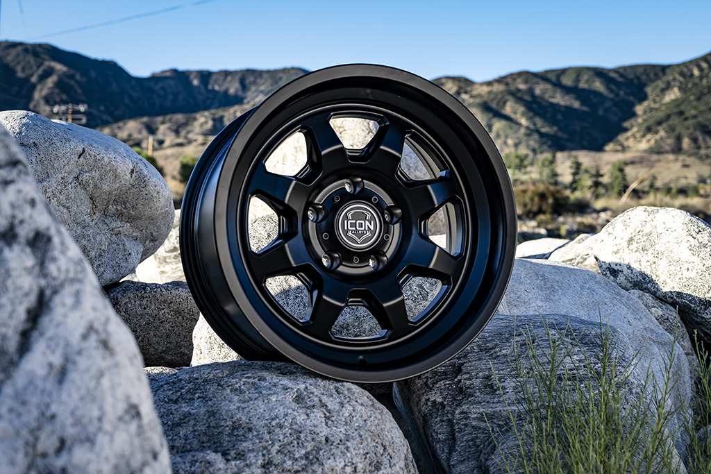 ICON Alloys Nuevo, Satin Black, 17 x 8.5 / 6 x 5.5, 0mm Offset, 4.75" BS