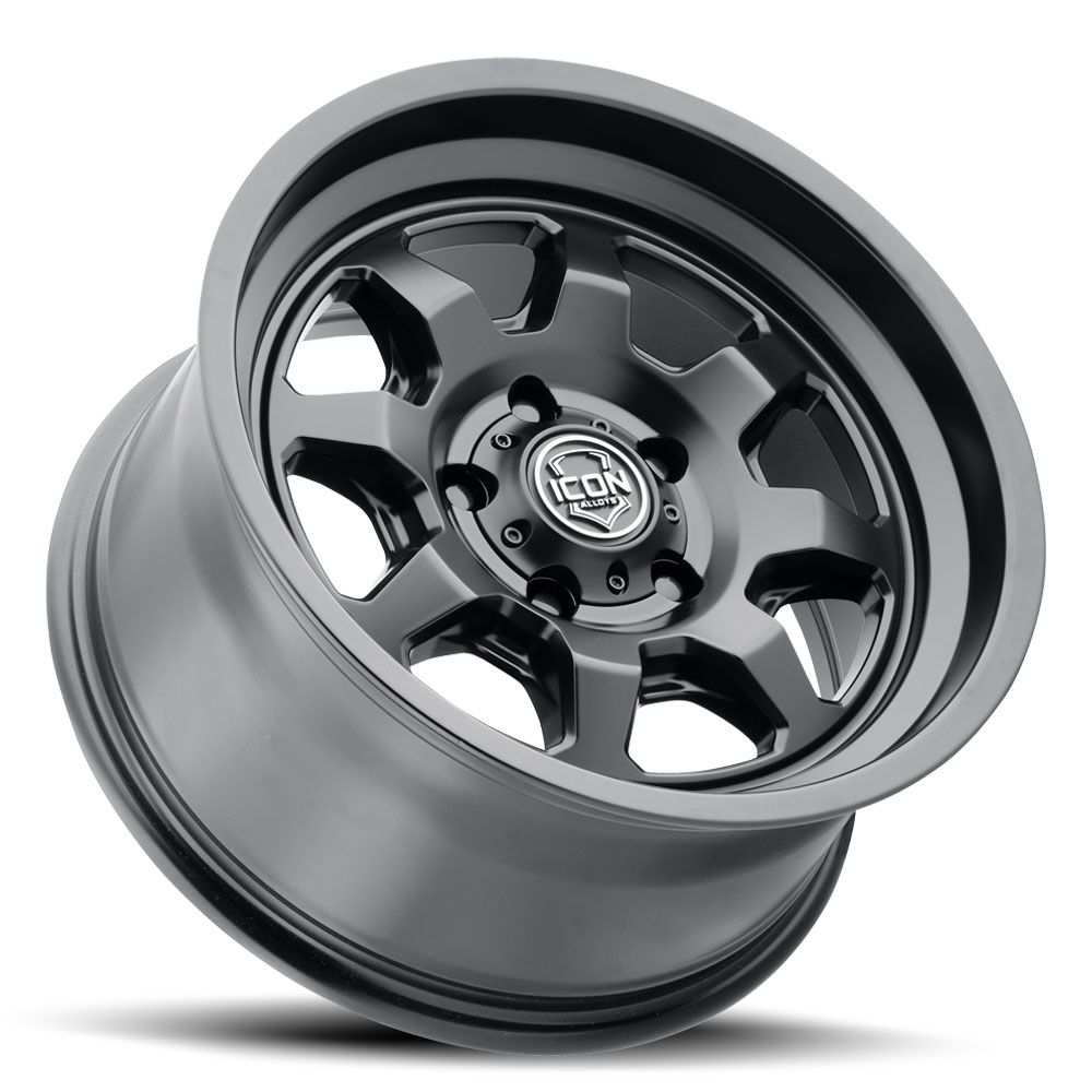 ICON Alloys Nuevo, Satin Black, 17 x 8.5 / 6 x 5.5, 0mm Offset, 4.75" BS