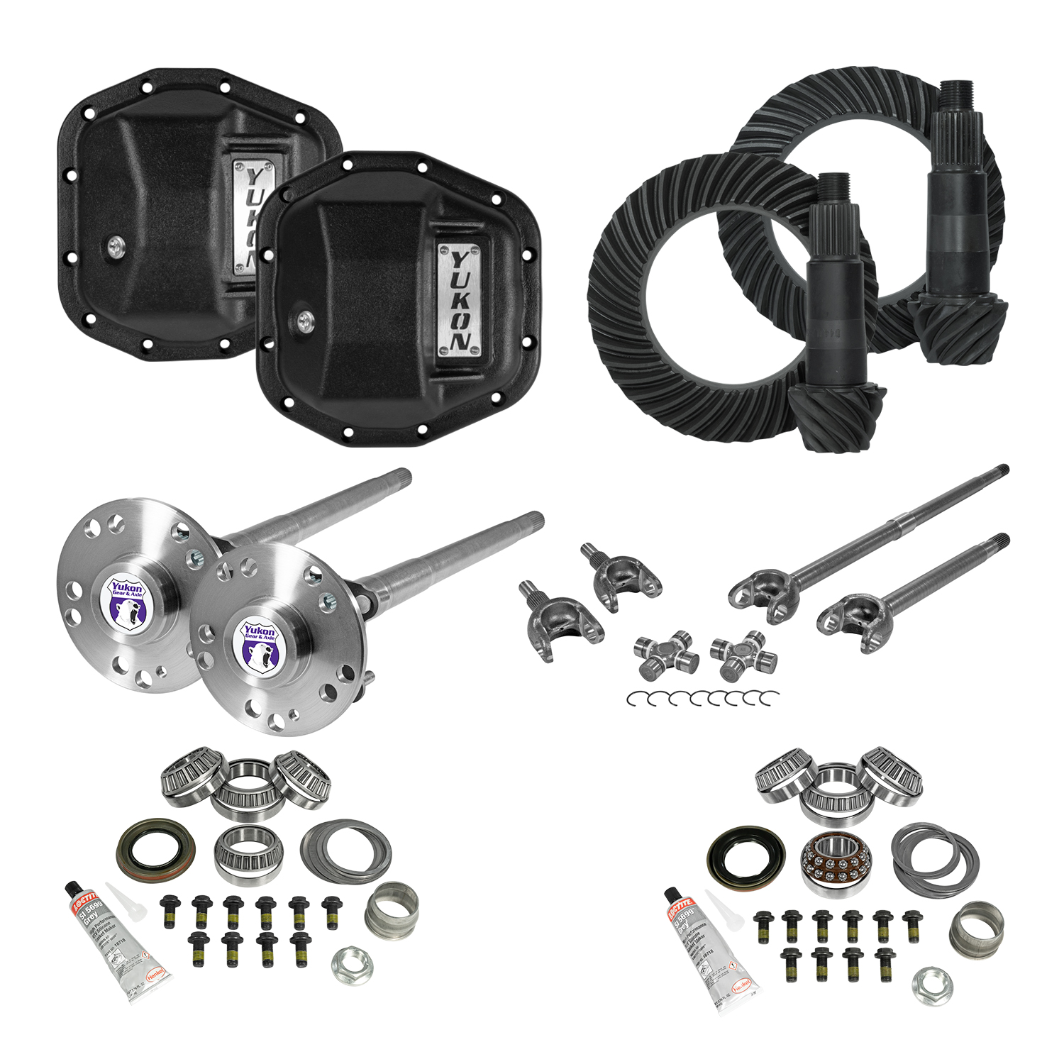 Yukon Stage 4 Jeep JL/JT Re-Gear Kit w/Covers Fr & Rr Axles, Dana 44, 4.88 Ratio